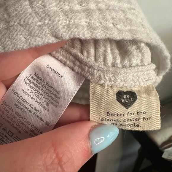 MADEWELL Harlow White Lightspun Square Neck Top Button Back Cotton Gauze | Large - Picture 6 of 6